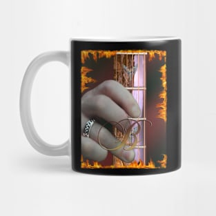 My hand forming the B chord Mug